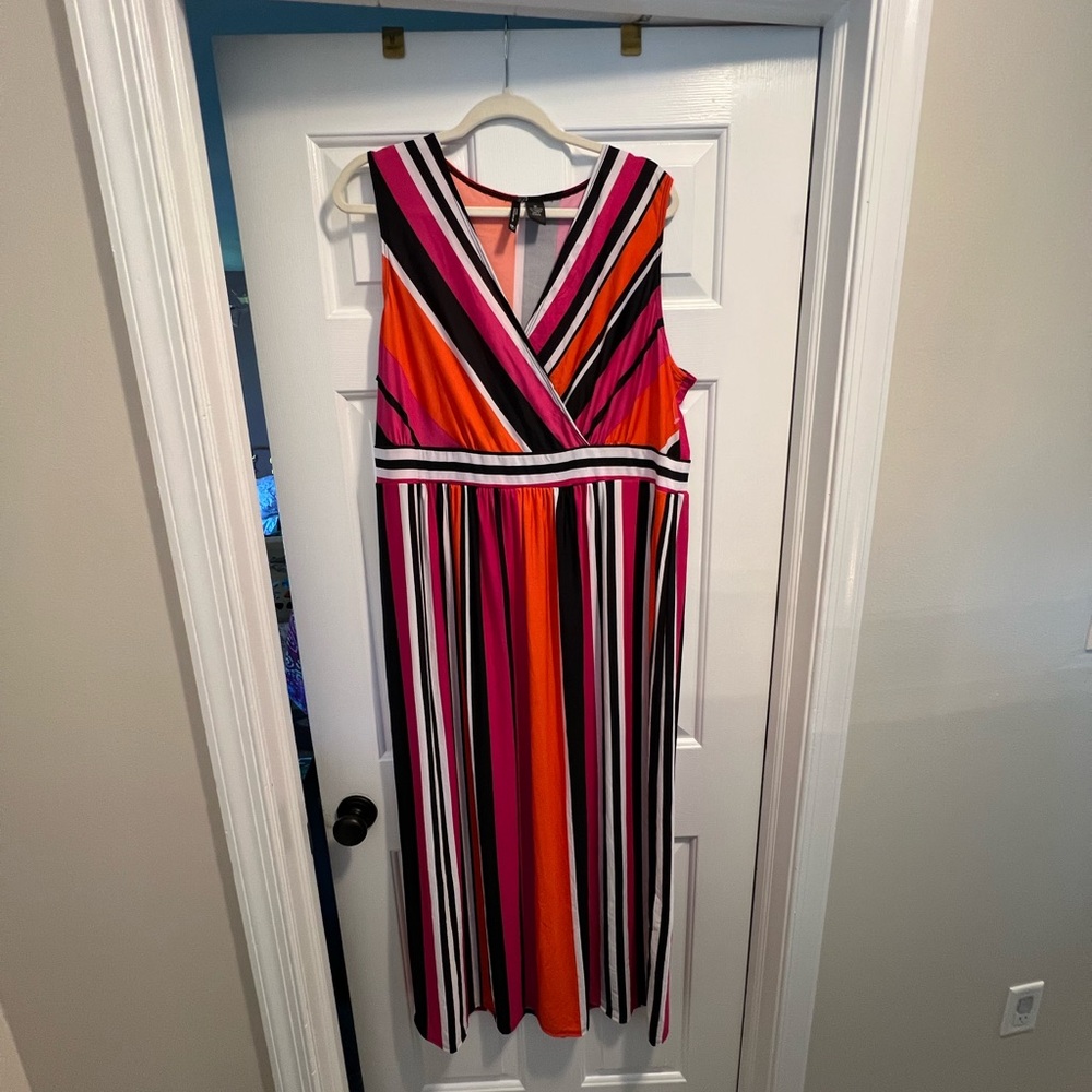 New Directions Vibrant Maxi Dress with Stripes